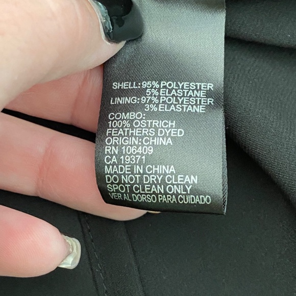 New! Tahari ASL Embellished Feather-Hem Sheath Dress/Black nwt 33917 - Picture 11 of 12